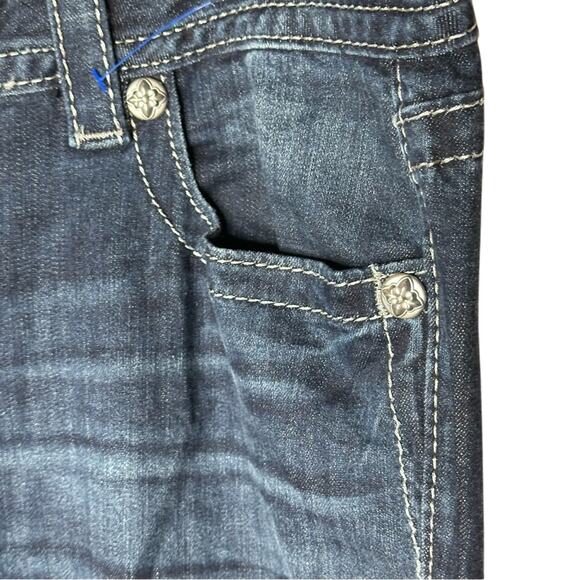 Miss Me Mid Rise Boot cut Sequined Cross pockets  - SILVER threading - Picture 3 of 6